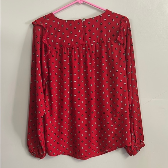 Red Patterned Women's Top - Picture 4 of 4
